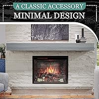 Vista 3 de Mantel para chimenea de 48 pulgadas, estante flotante con acabado rústico, estante de pared de madera con soporte invisible resistente