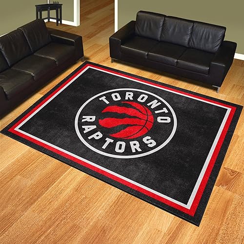 Miniatura 2 de FANMATS 37110 Toronto Raptors - Alfombra de felpa de 8 x 10 pies