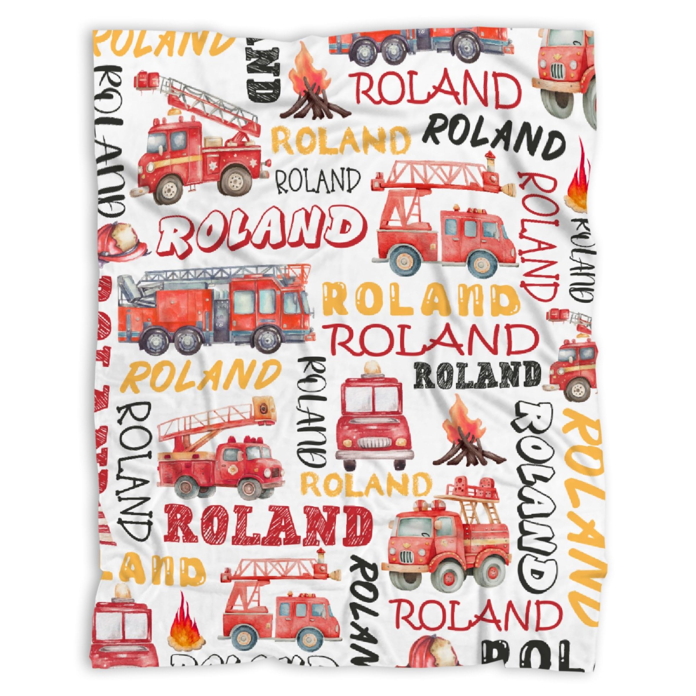Personalized Fire Trucks Firefighter Custom Baby Blanket Gifts for Boys Girls Super Soft Blanket Swaddle Newborn Cozy Receiving Blanket Stroller Throw 40x30 in for Puppy