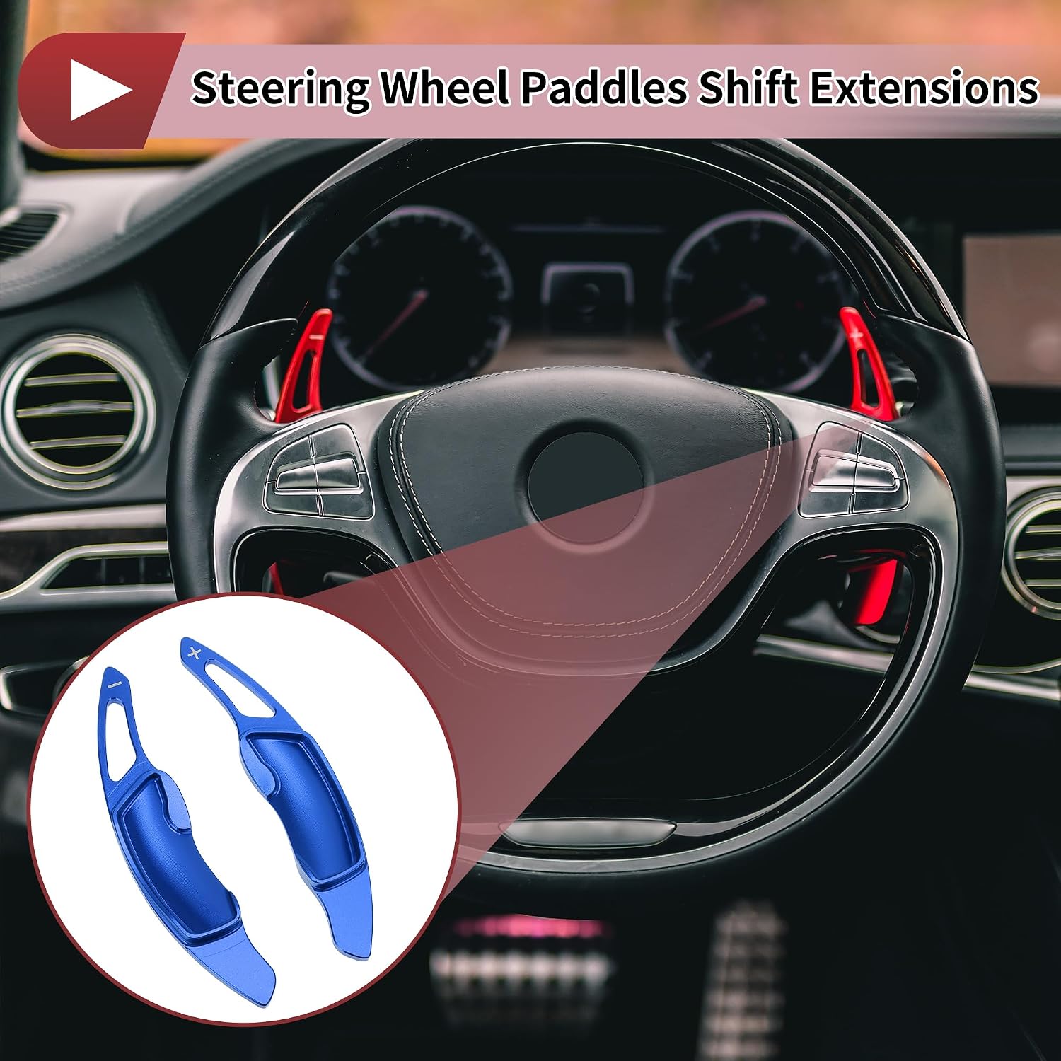 1 Pair Blue Aluminum Alloy Steering Wheel Paddles for Subaru Forester 2012-2025