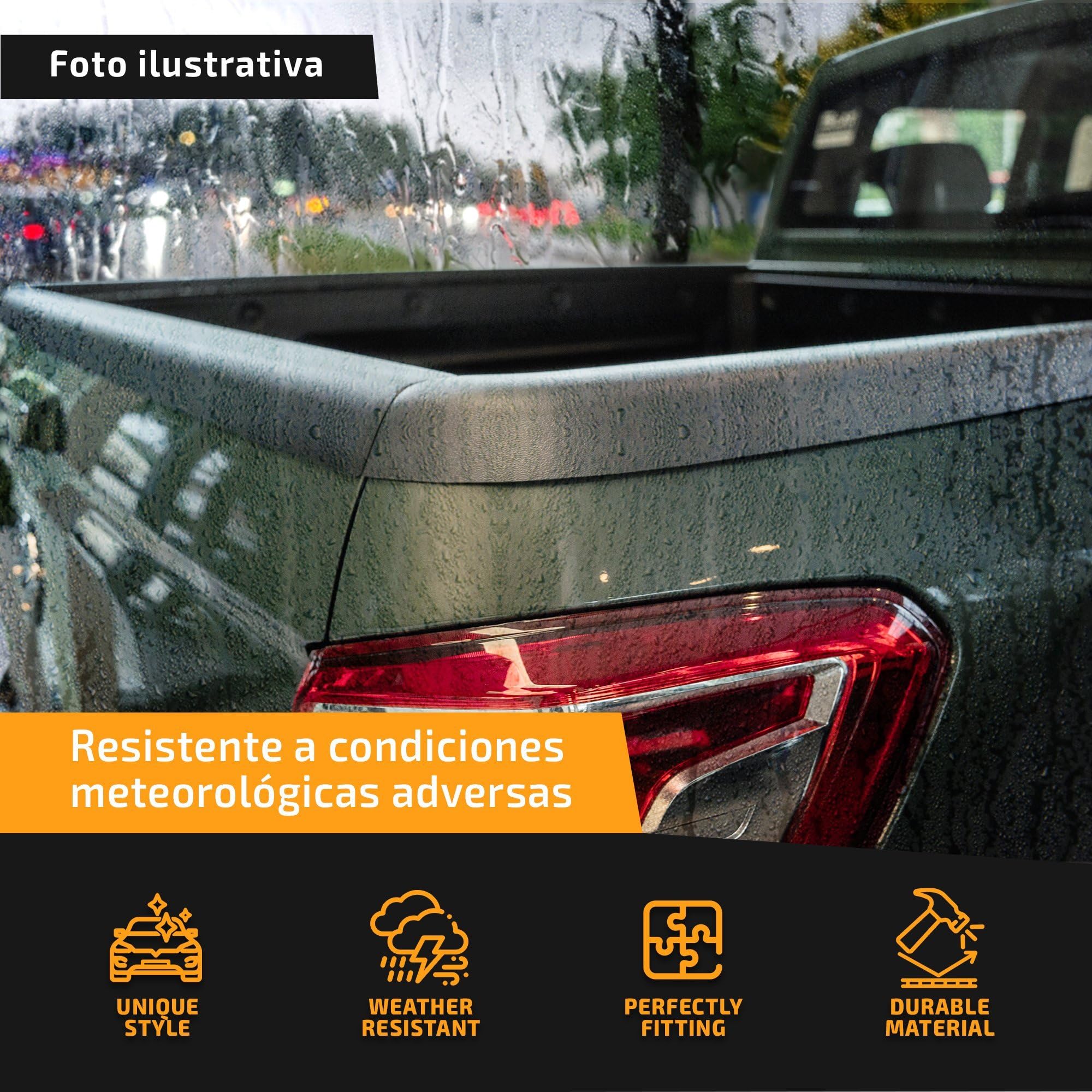 CHROMEMASTER Cubierta del Borde para la Superficie de Carga del Pick-up Compatible con SsangYong Musso 4D 2018+ | Tira Protectora para el Borde de Carga; Protección contra Rayones y Daños a la Solapa
