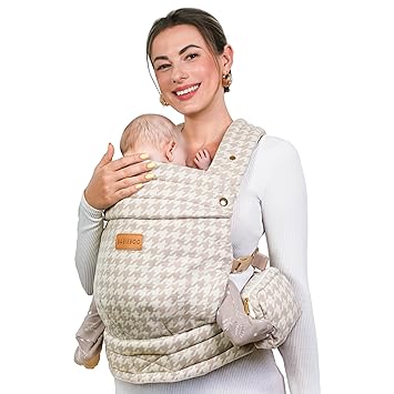 Baby Carrier Newborn to Toddler, Toddler Carrier with Head Support 7-44lbs, Baby Sling Carrier with Detachable Pouch, Hands-Free, Lumbar Support Beige