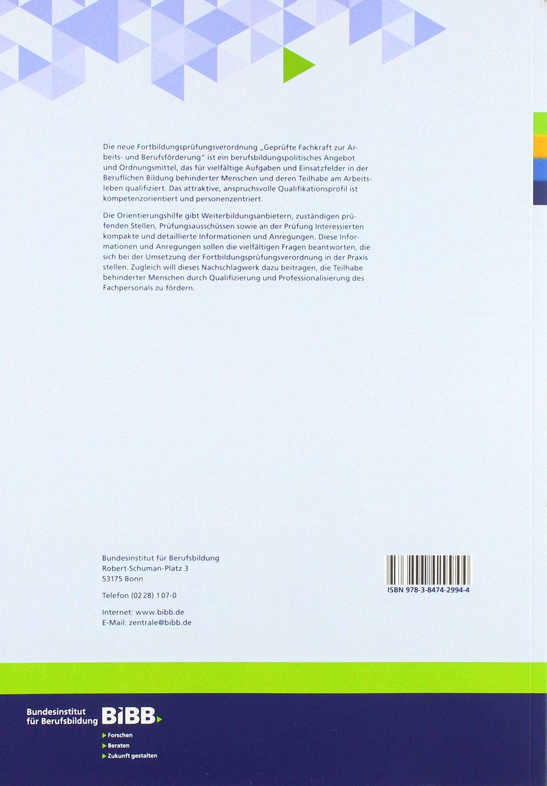 Orientierungshilfe Fachkraft zur Arbeits- und Berufsförderung: Ein kompetenzorientiertes und personenzentriertes Fortbildungsprofil (Berufsbildung in der Praxis)