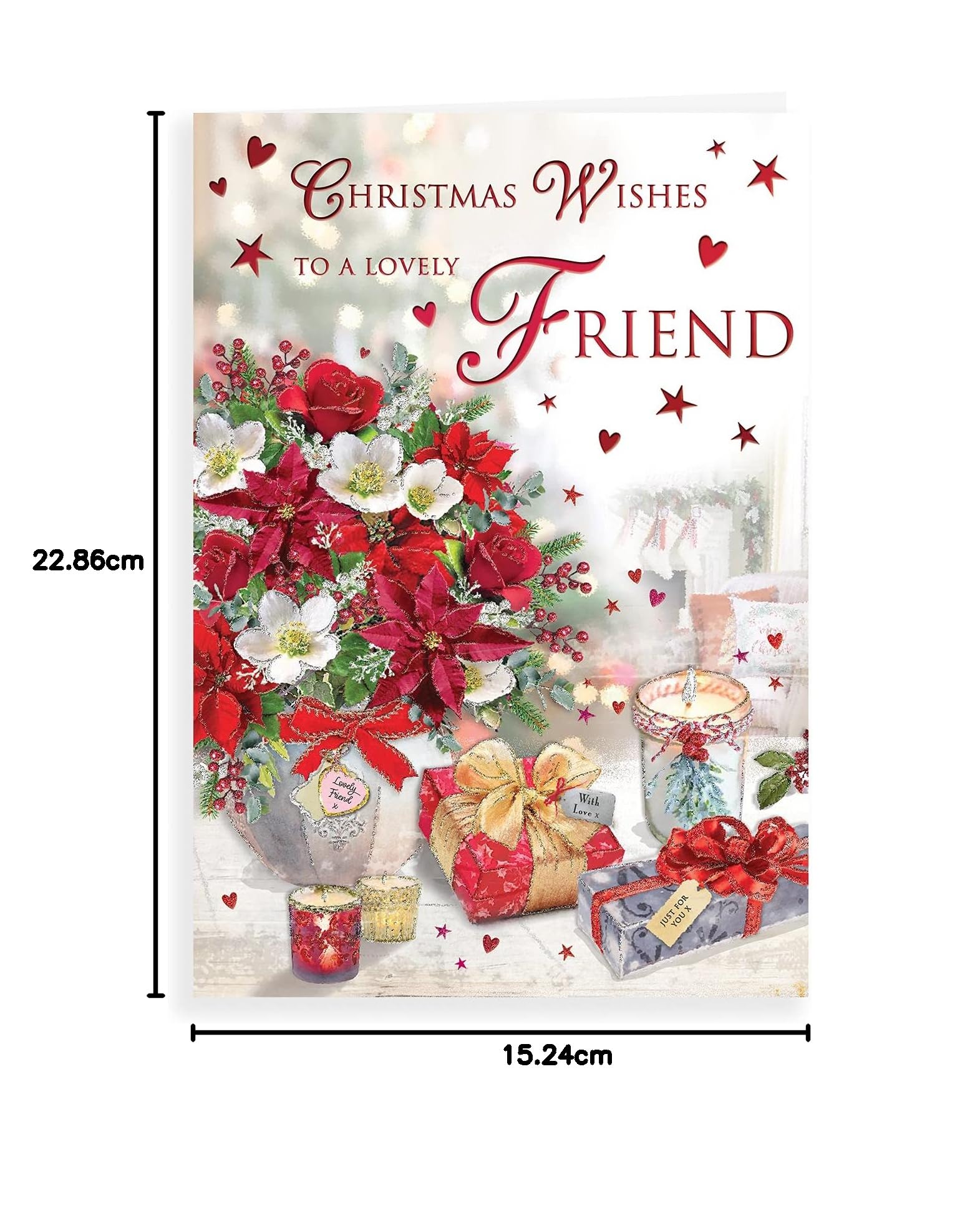 Traditional Christmas Card Friend - 9 X 6 Inches