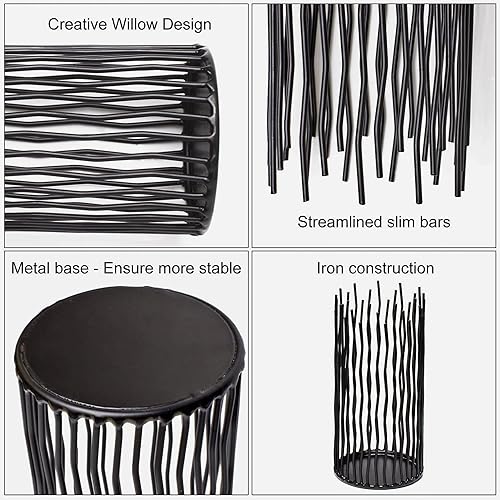 Miniatura 7 de Juego de 3 portavelas de metal negro con pilar de hierro moderno para interiores y exteriores, para centro de mesa, chimenea, decoración de repisa,