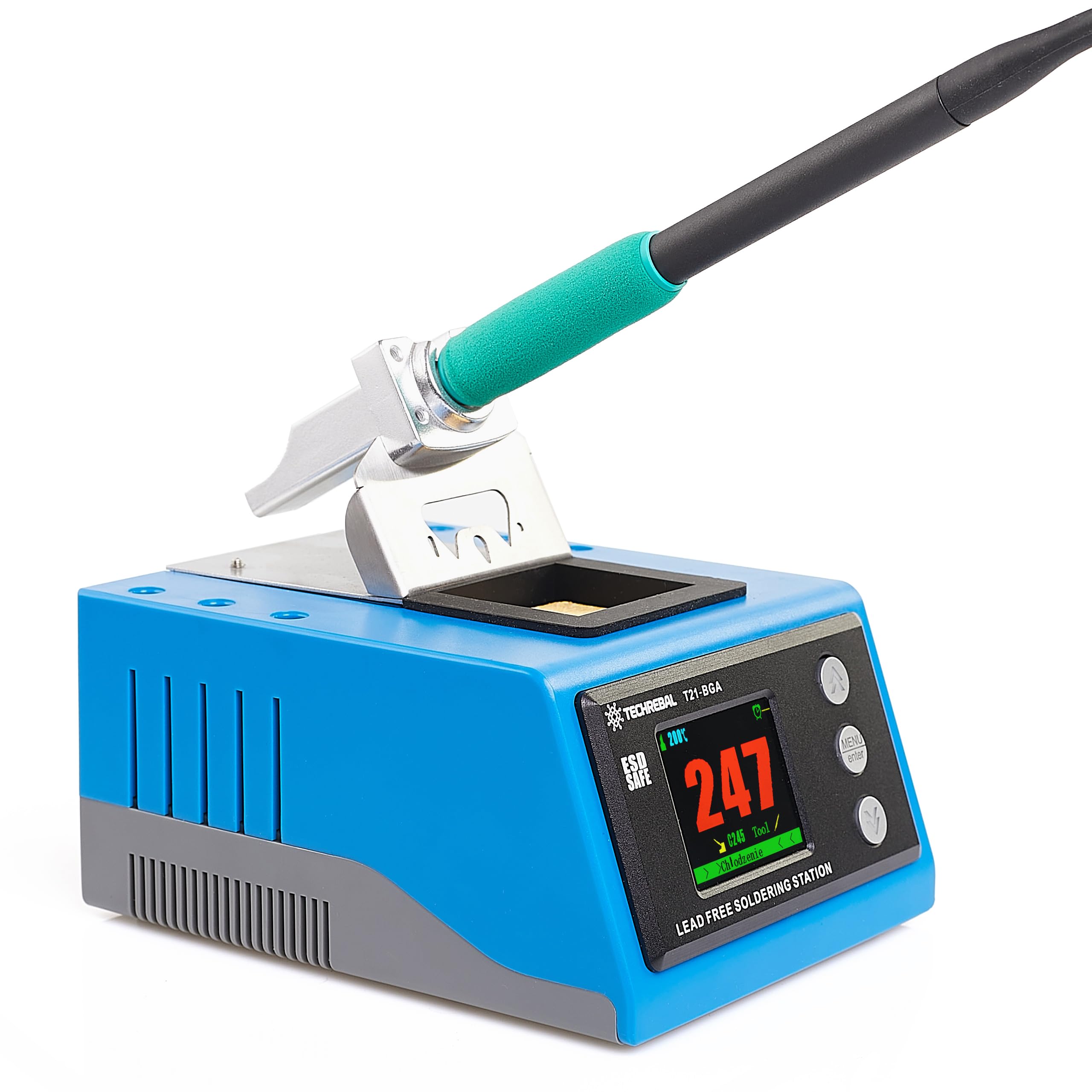 Stacja lutownicza Lutownica kolbowa Techrebal T21-BGA 180W 3x kolba lutownicza 3x grot lutowniczy C115 C210 C245 Zakres temperatury 100-500°C