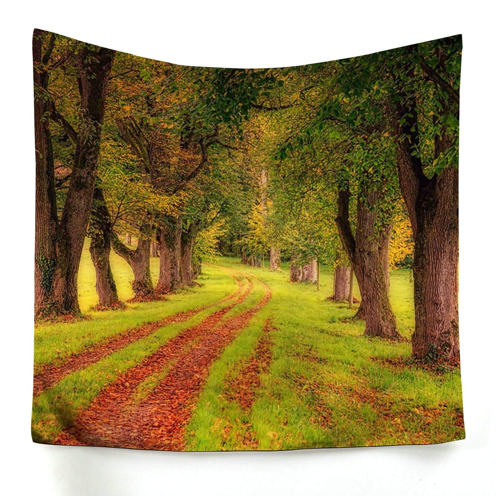 Tapisserie murale forêt verte pour décoration chambre zen 150x130