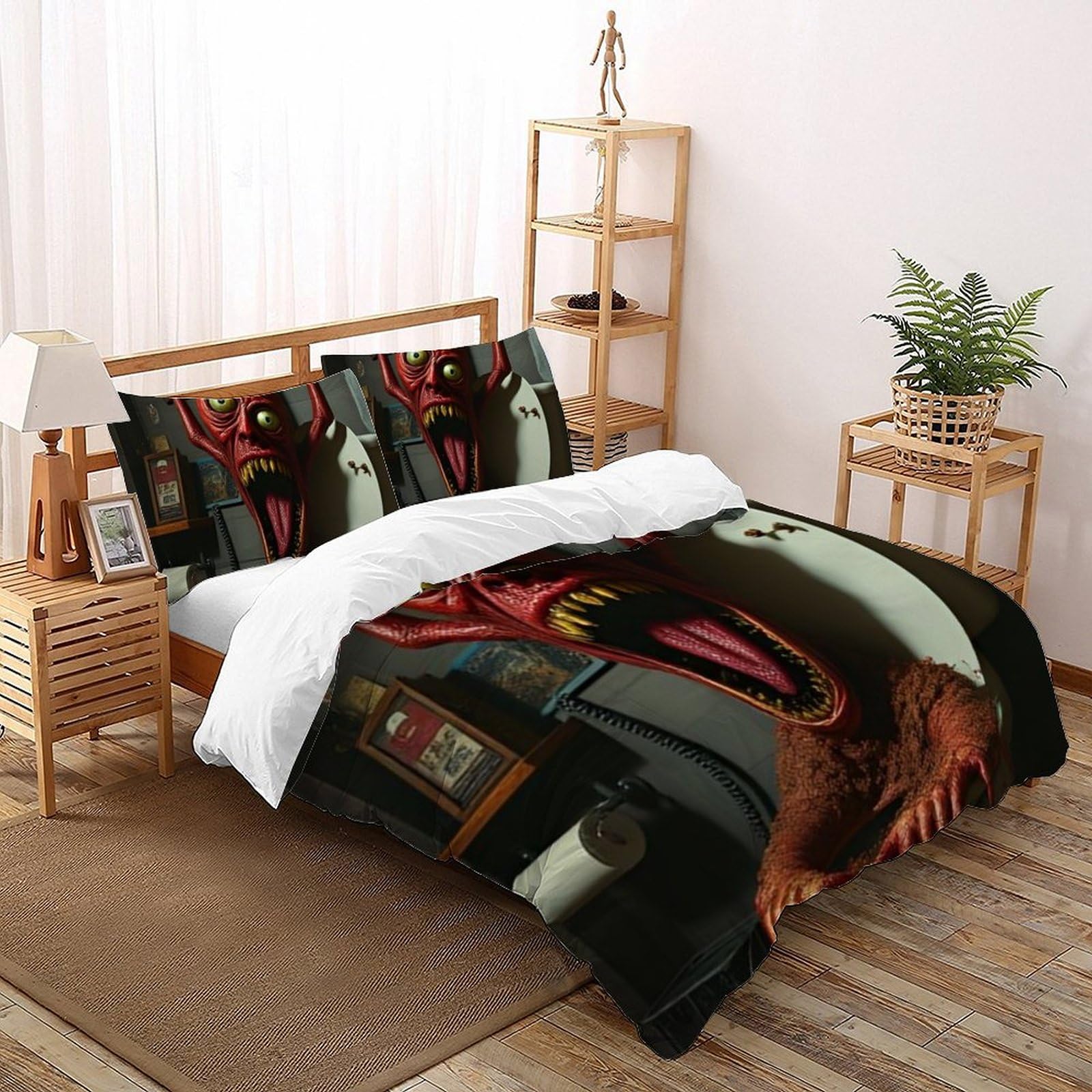 Parure de lit poivrons imprimé 3D avec housse de couette king size microfibre