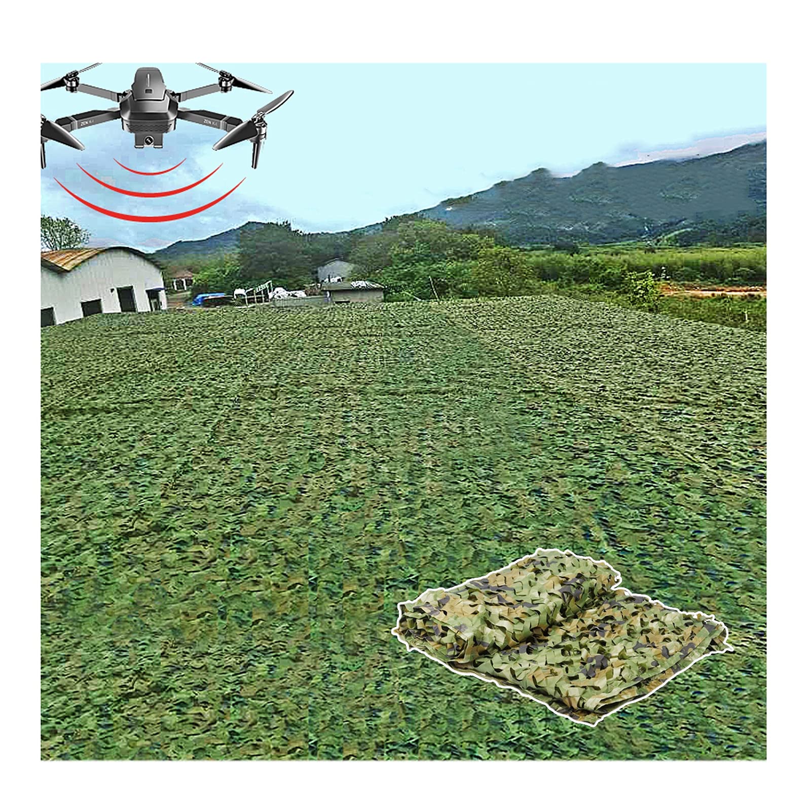 Oudini 5*12M(16.4*39.37Ft) Camo Netting, Camouflage Net Blinds, Army Sunshade Fence Nets, For Party,Car Cover/5 * 12M(16.4 * 39.37Ft)