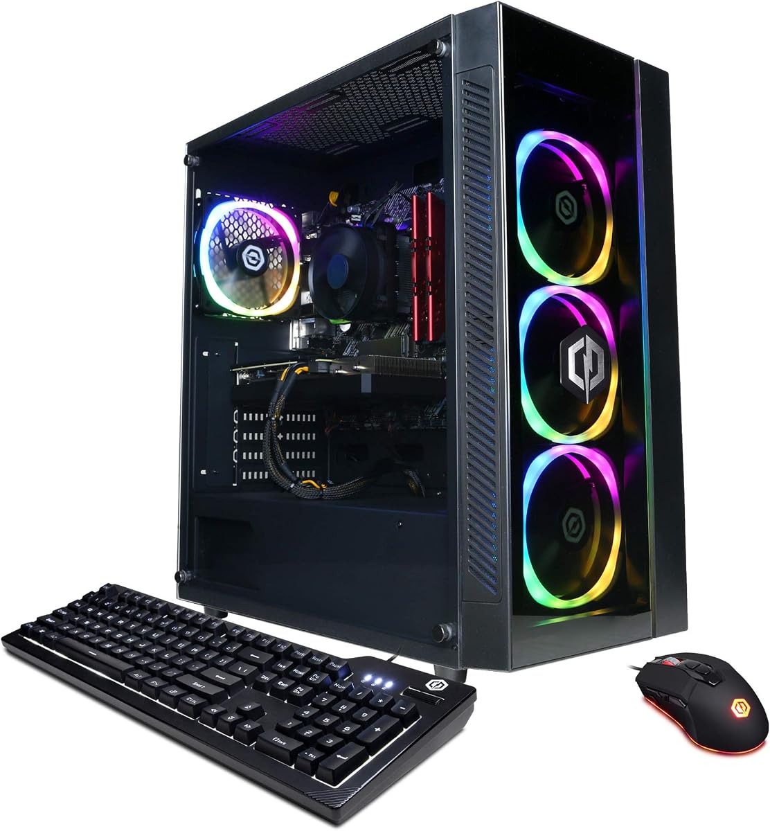 CYBERRPOWERPC Gamer Xtreme VR Gaming PC, Intel Core i5-11600KF 3.9GHz, GeForce RTX 3060 12GB, 16GB DDR4, 500GB PCI-E NVMe SSD, 1TB HDD, WiFi Ready y Win 11 Home (GXiVR8480A11), Negro