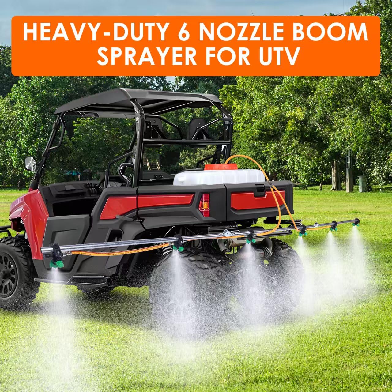 Kit de 6 boquillas para ATV – Cobertura de pulverización de 122 pulgadas para pulverizadores ATV y UTV, corte en hilera, patrones de pulverización ajustables, diseño plegable para un fácil transporte