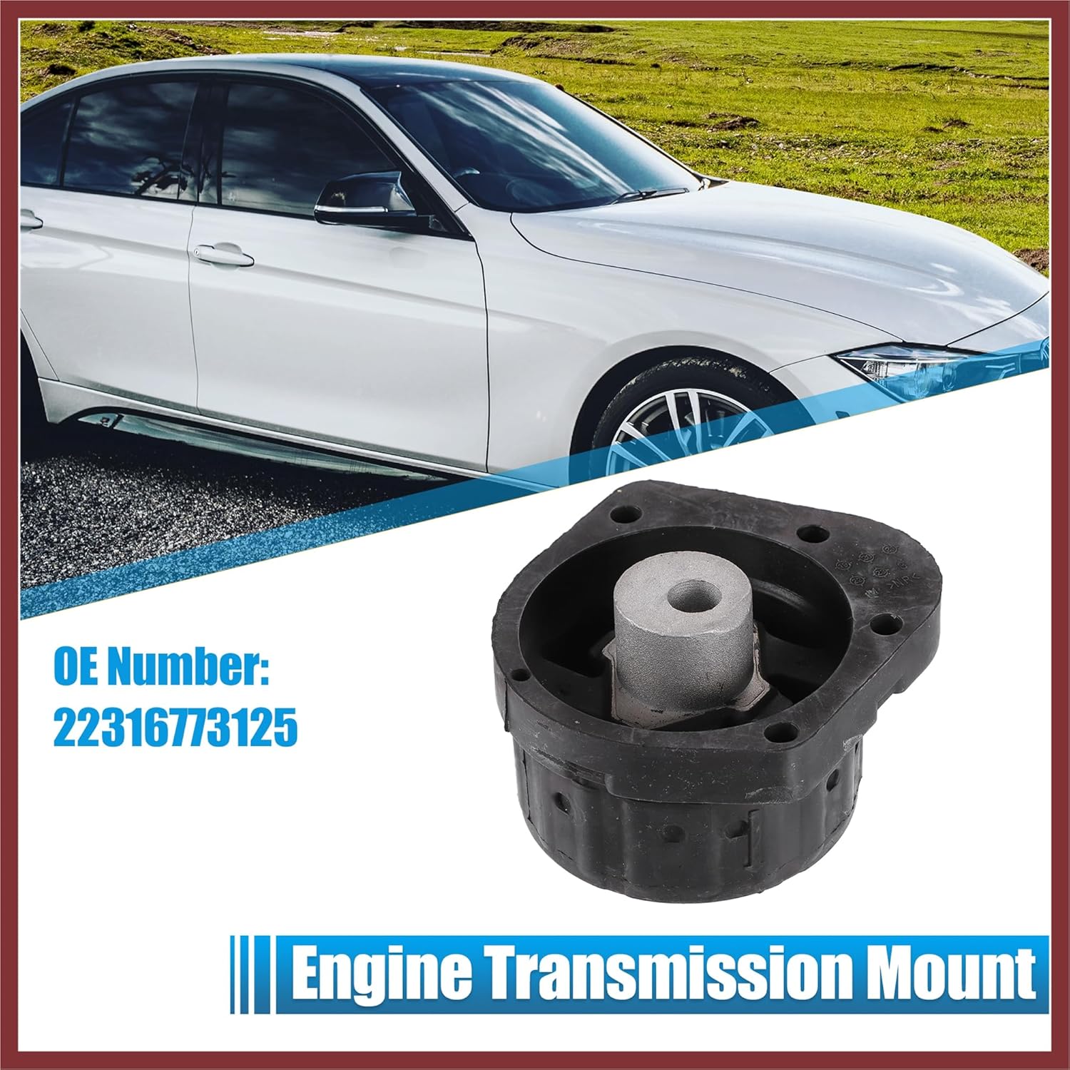 No.22316773125 Rear Engine Transmission Mount for BMW 325Ci 2.5L L6 2001-2005 Rubber Black Replace Parts