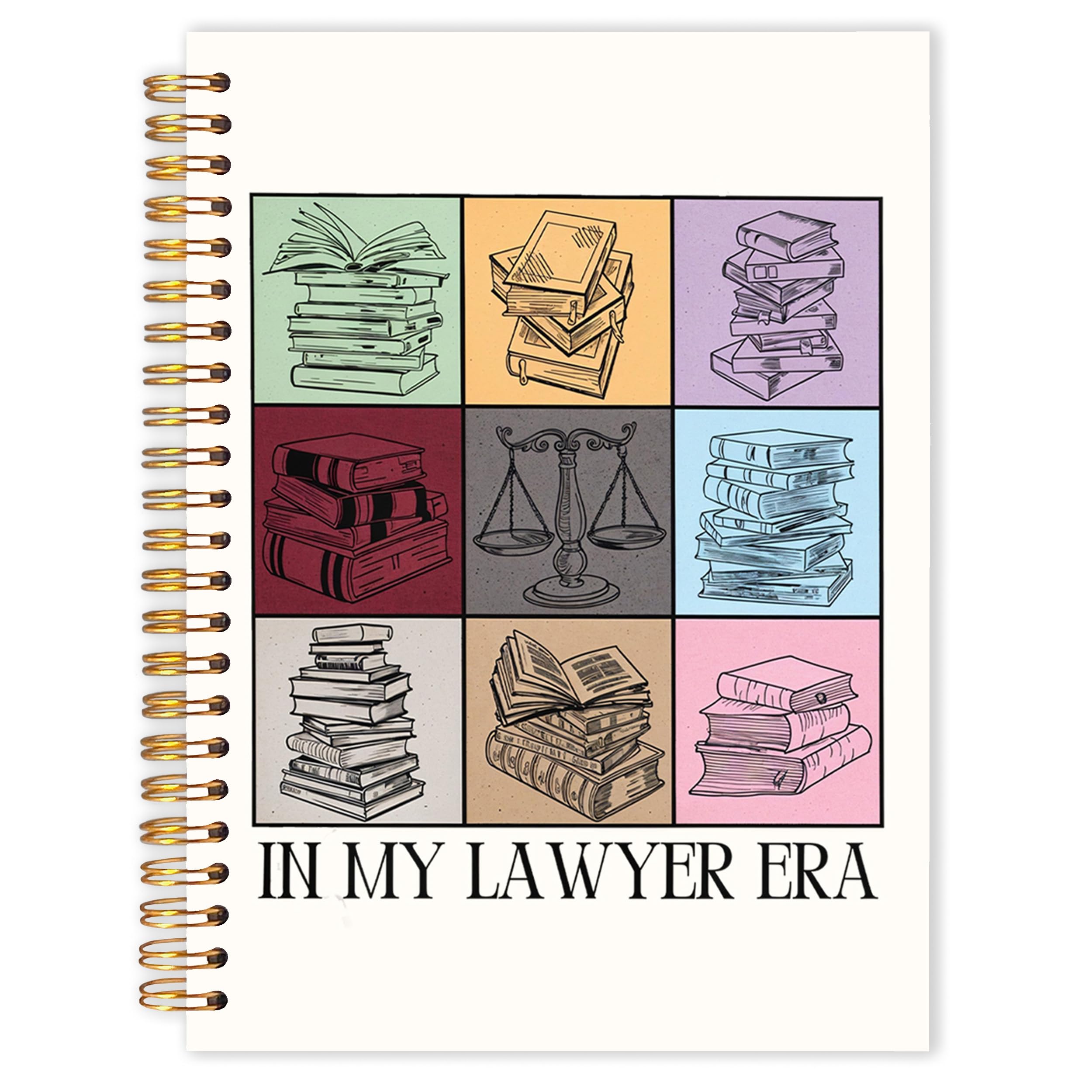 in My Lawyer Era - Taccuino a spirale da 14 x 20,3 cm, regalo per avvocato, per donne e uomini, diario per scrittura, diario per appunti e forniture scolastiche per ufficio legale