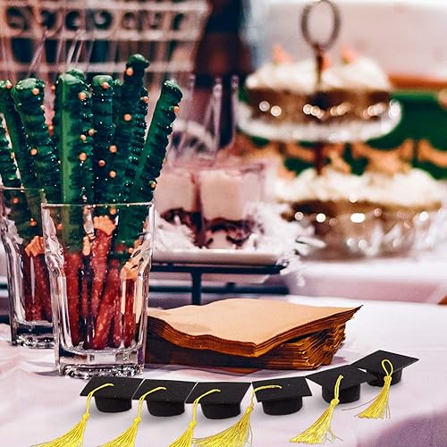 Miniatura 3 de 18 mini gorras de graduación 2024 con borlas, decoración de botella de vino de graduación, licenciatura, graduación, sombrero, decoraciones de