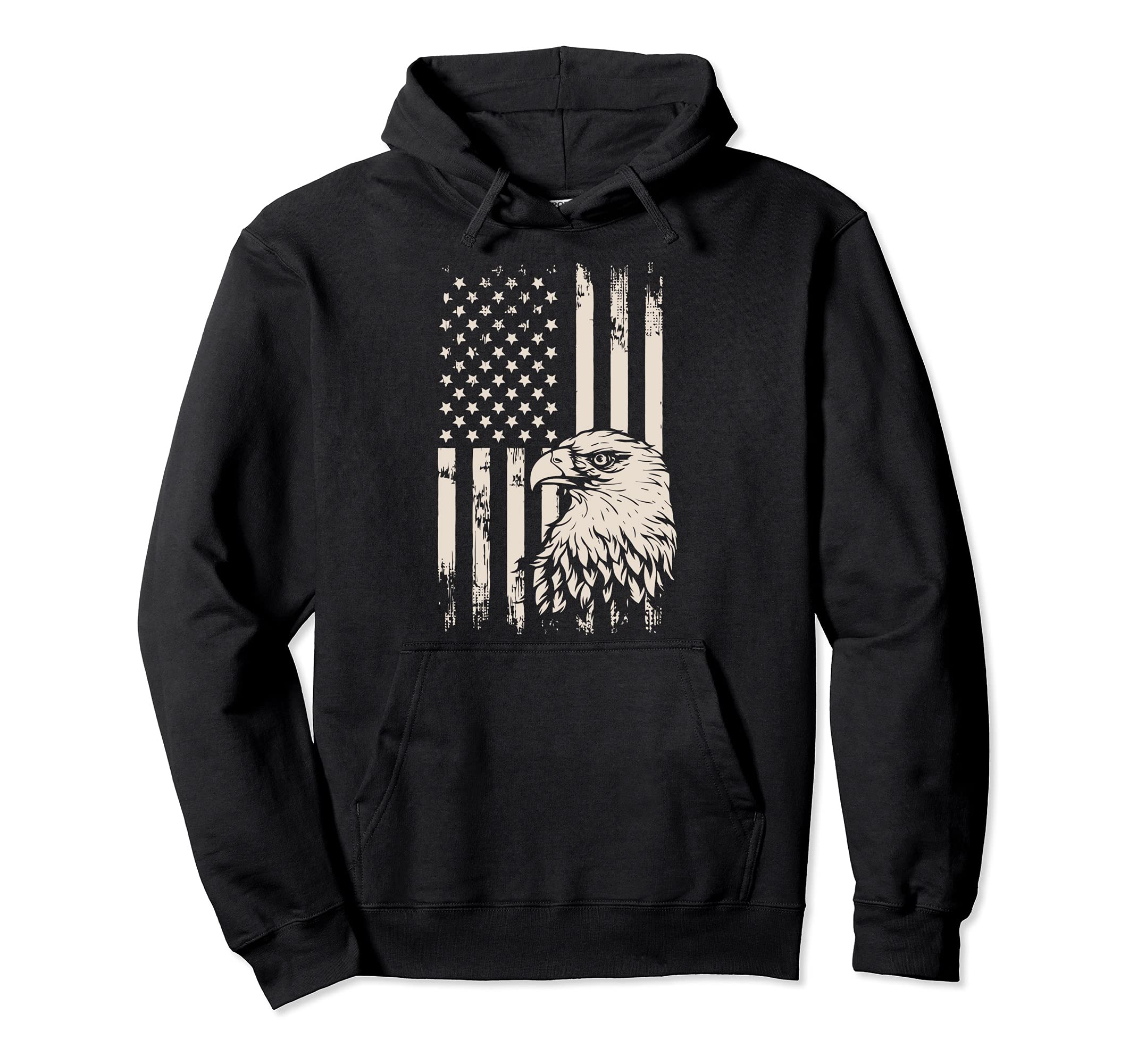 Patriotic American Flag Gear GiftsAmerican Flag Eagle USA Distressed Pullover Hoodie