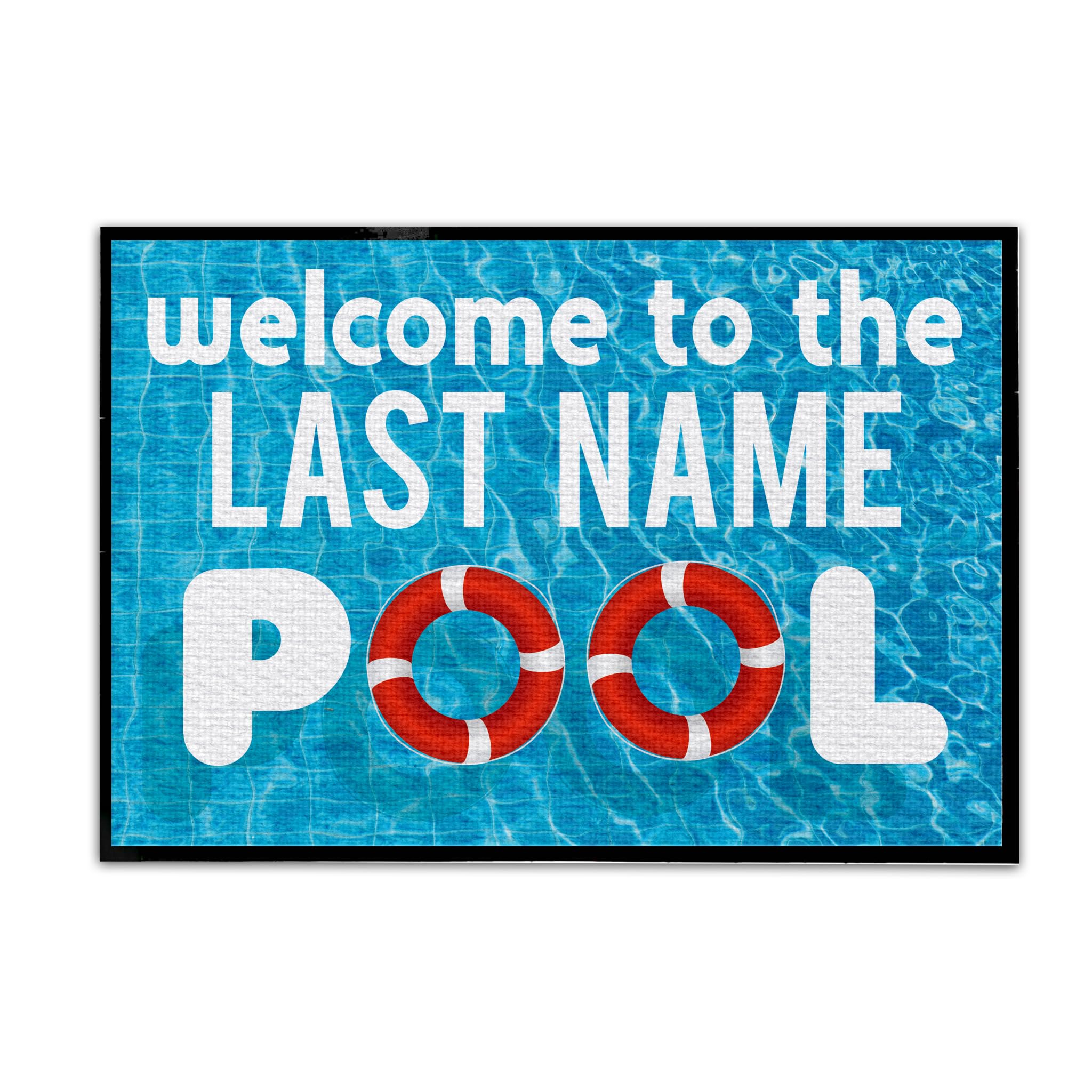 Victory Home Accessory: Custom Swimming Pool Doormat - Welcome to The Pool Door mats - Custom Last Name Floor Mat (1, 24x36 Inches)