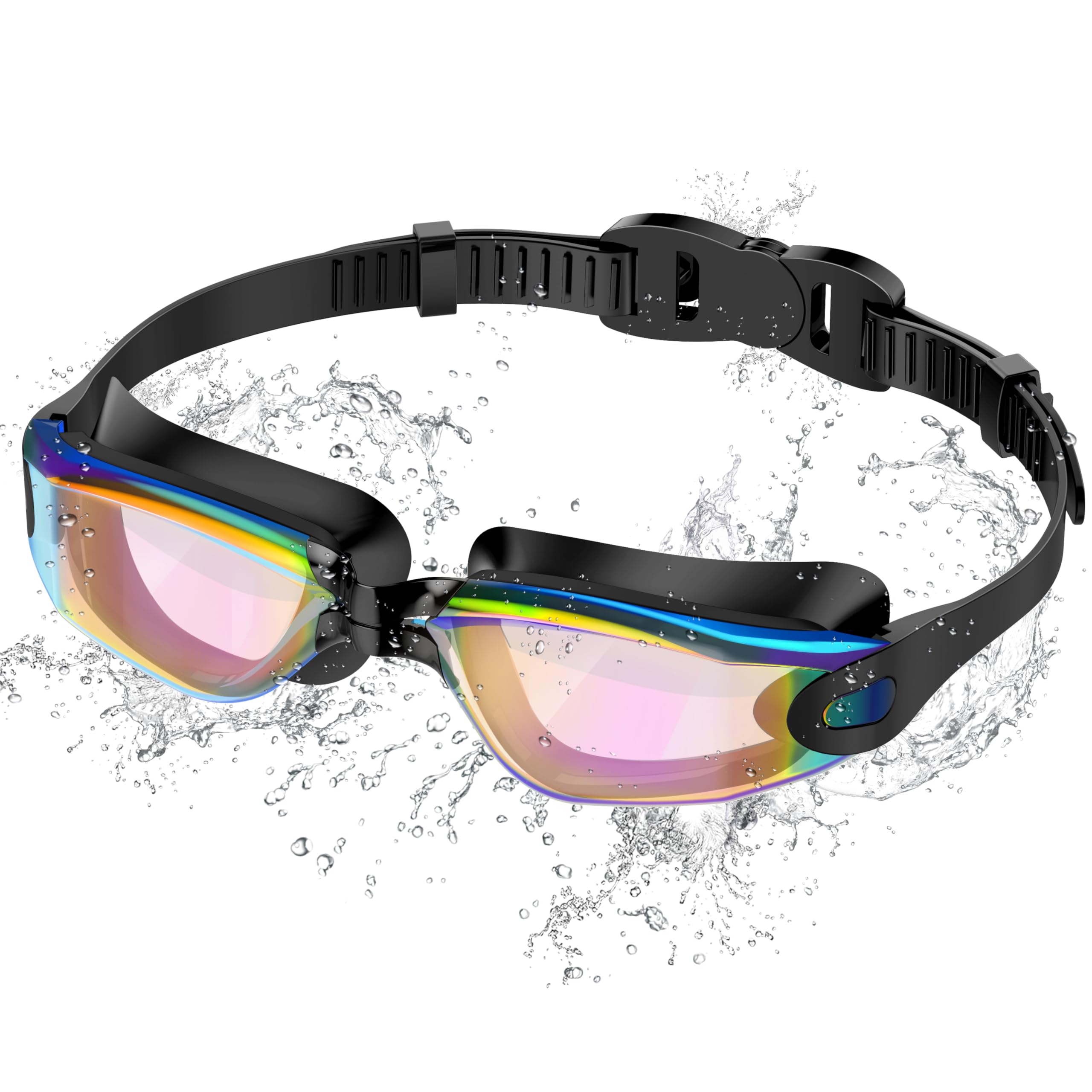 Siproch Occhialini da Nuoto per Uomo Donna, Occhialini Piscina Anti-appannamento Anti-perdite con Protezione UV Visione chiara Facile da regolare Con Ponte Nasale Morbido, Bianca