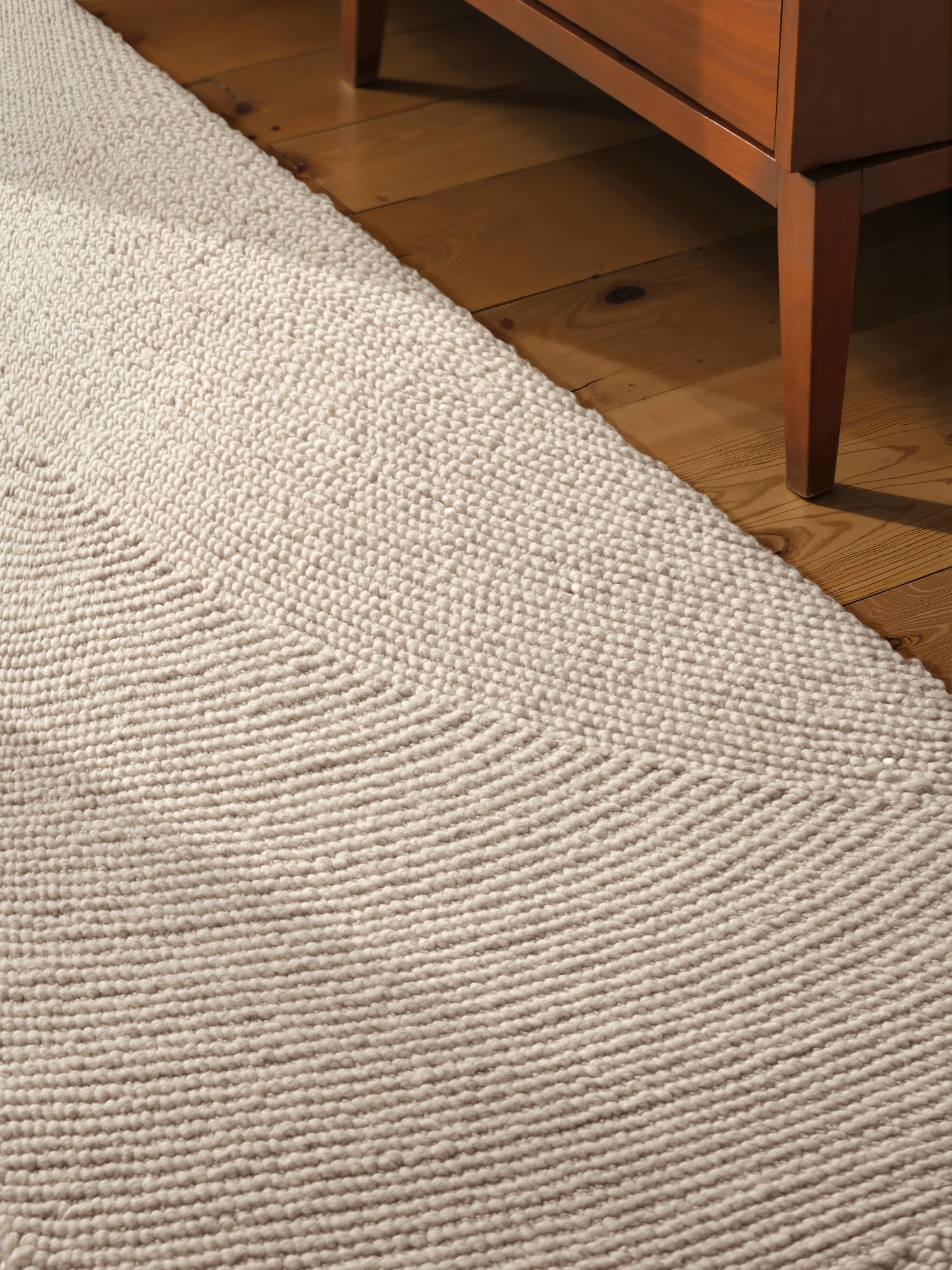 Hanse Home Wollteppich Calmio - Natur Wohnzimmerteppich - Handgetuftet - Hygge Skandi, Boho Läufer Wolle für Wohnzimmer, Schlafzimmer, Esszimmer, Flur - Natur Weiß, 80x300cm