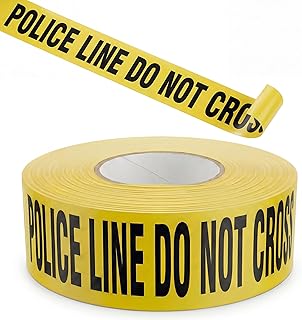 RONDURE Crime Scene Tape - 3 in X 328 feet Police Line Do Not Cross | Yellow Caution Tape Roll for Party Decorations, Halloween, Crime Scene Kitchen, Do Not Enter Tape for Indoor Outdoor Use