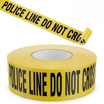 RONDURE Crime Scene Tape - 3 in X 328 feet Police Line Do Not Cross | Yellow Caution Tape Roll for Party Decorations, Halloween, Crime Scene Kitchen, Do Not Enter Tape for Indoor Outdoor Use