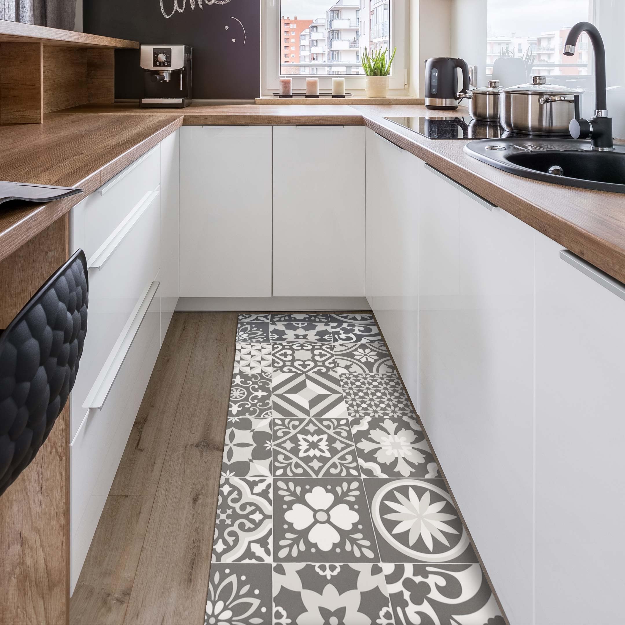 Casatessile Tapis de Cuisine antidérapant Lavable en Vinyle Chic 50 cm de Large. - VAR. 1, 280 cm.