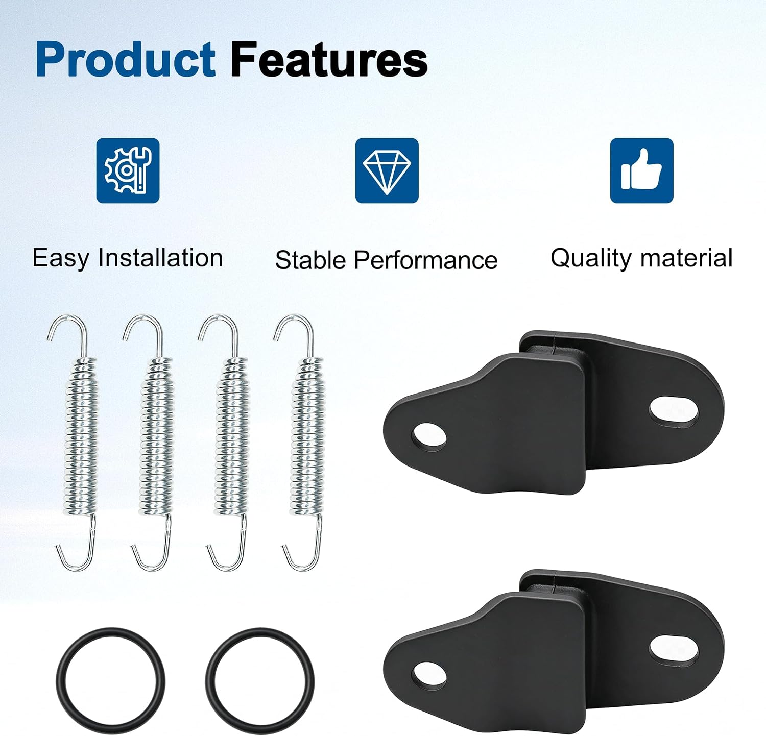 Exhaust Muffler Pipe Stay Mount with Hangers Springs and O-Rings