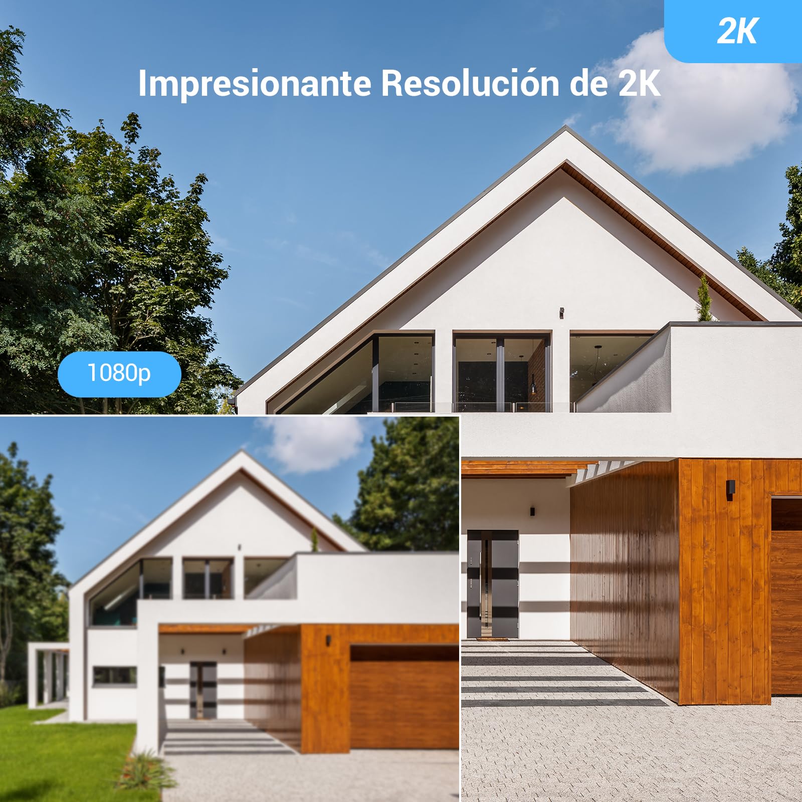 EZVIZ 2K Cámara de Vigilancia Exterior WiFi Inalámbrica 3MP Cámara de Batería Duración de 210 Días de 10400mAh, Audio Bidireccional, Detección Inteligente de Personas, CB8 y Panel Solar