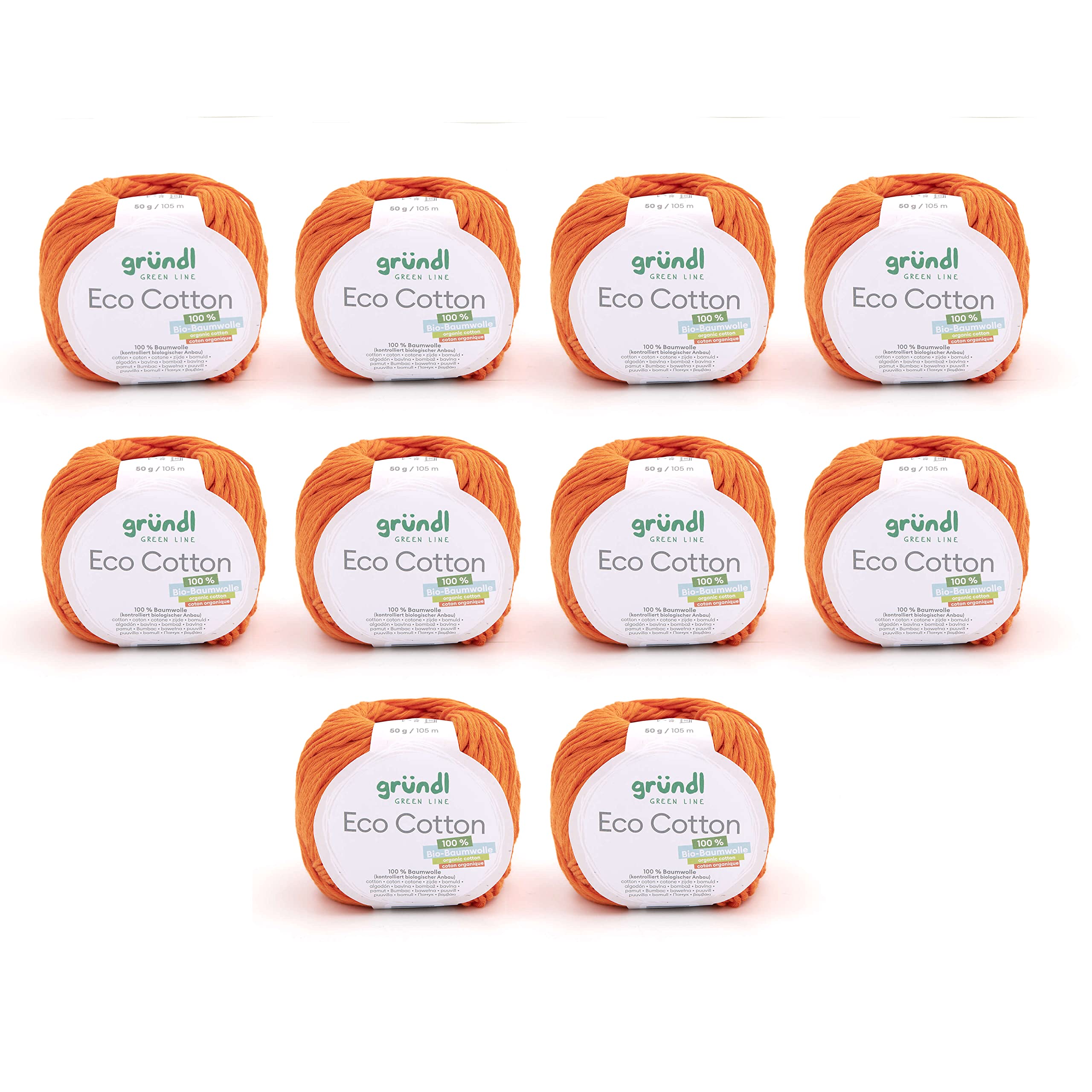 Gründl Eco Cotton Wool (Yarn Made from 100% Organic Cotton, Oeko-Tex® Certified, Easy to Clean and Washable, 50 g/105 m