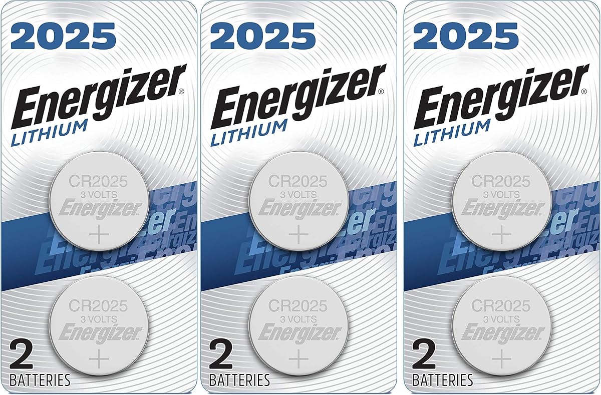 Pilas Energizer CR2025, batería de reloj 2025 de pila de botón de litio de 3 V, (6 unidades)