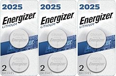 Energizer CR2025 Batteries 3V Lithium Coin Cell 2025 Watch Battery 6 Count