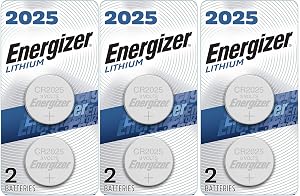 Energizer CR2025 Batteries 3V Lithium Coin Cell 2025 Watch Battery 6 Count