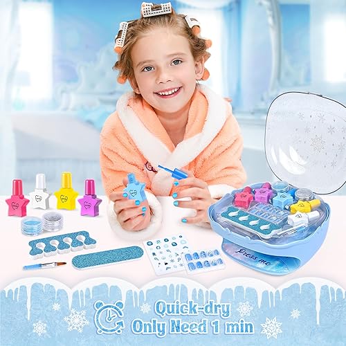 Miniatura 4 de Shemira Kit de esmalte de uñas para niñas de 7 a 12 años, juguete de arte de uñas para niñas de 5, 6, 7, 8, 9, 10, 11, 12 años, estudio de arte de