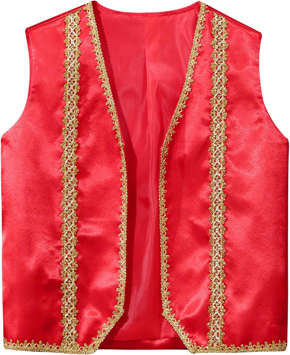 inlzdz Kids Boys Sleeveless Medieval Steampunk Vest Golden Trim Tailcoat Gothic Jackets Waistcoat