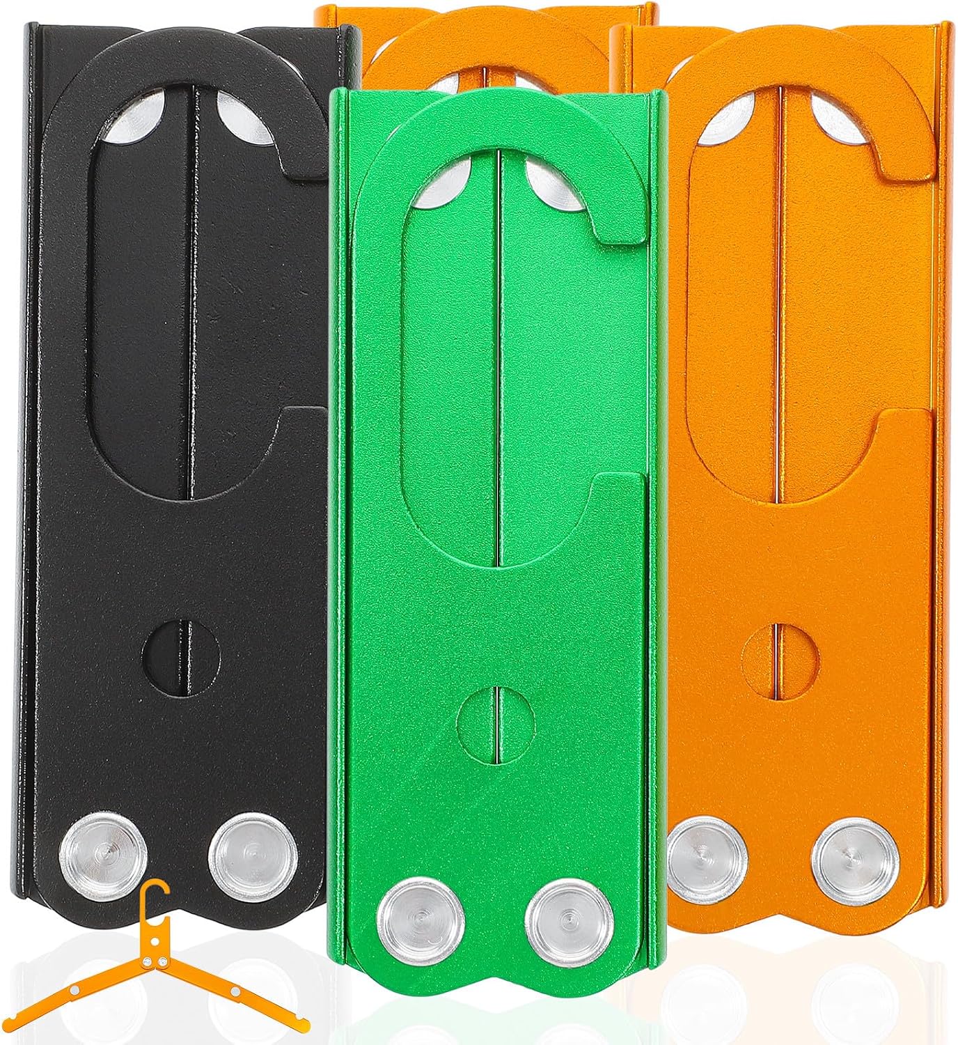 VOSAREA 4pcs Folding Clothes Drying Rack with Rotatable Hook Portable Aluminum Alloy Laundry Hangers Space Saving Folding Storage Hanger for Outdoor and Laundry Use Random Color