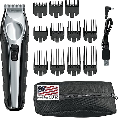 Wahl USA Lithium Ion Total Beard Trimmer for Men with 11 Guide Combs for Easy Trimming, Detailing, & Grooming – Model 9888