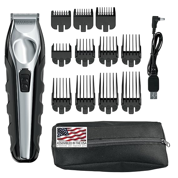 Wahl USA Lithium Ion Total Beard Trimmer for Men with 11 Guide Combs for Easy Trimming, Detailing, Grooming Model 9888