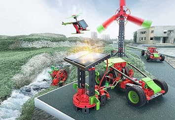 fischertechnik Green Energy Construction Kit, Multicolor with Hands On STEM Learning and Interactive Fun with 343 Parts- The Options are Endless