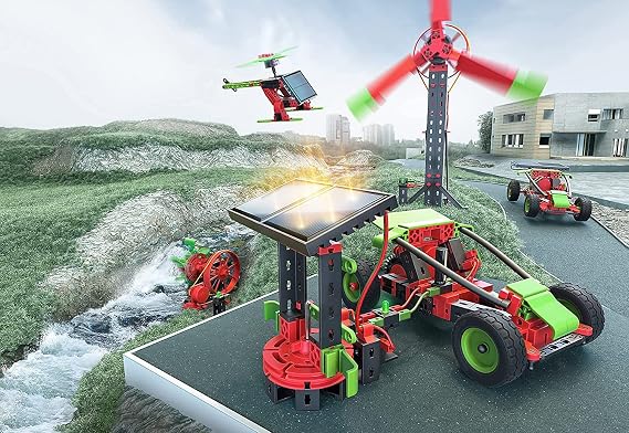 fischertechnik Green Energy Construction Kit, Multicolor with Hands On STEM Learning and Interactive Fun with 343 Parts- The Options are Endless
