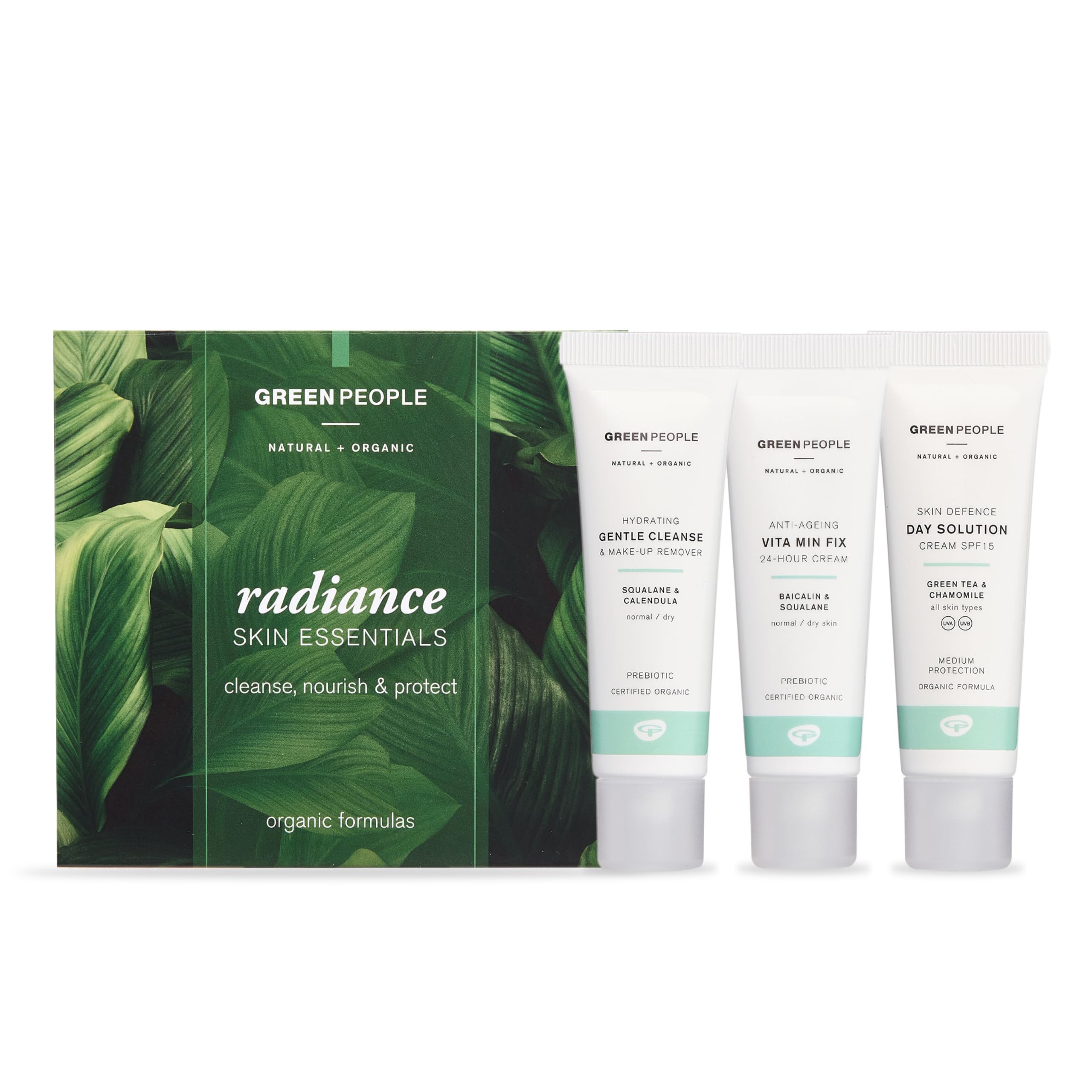 Green People Radiance Skin Essentials Set, 3x30ml