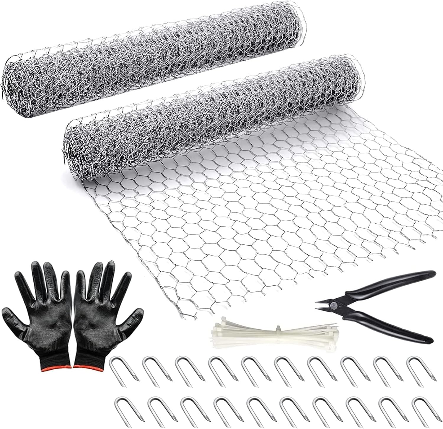 Chicken Wire Mesh, 2Pcs 13.7 x 78.7 inch Poultry Wire Netting Hexagonal Galvanized Mesh with