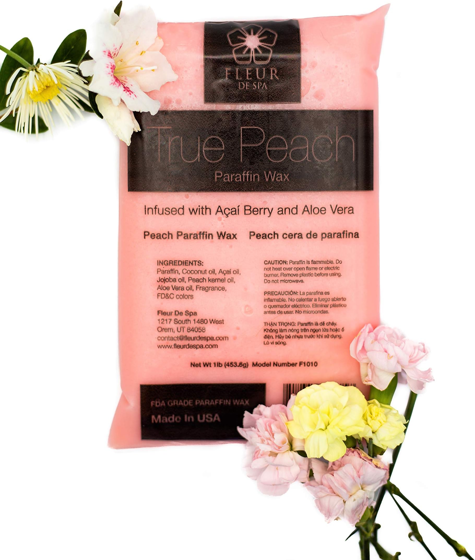 True Peach Paraffin Wax 6lbs. Fleur De Spa