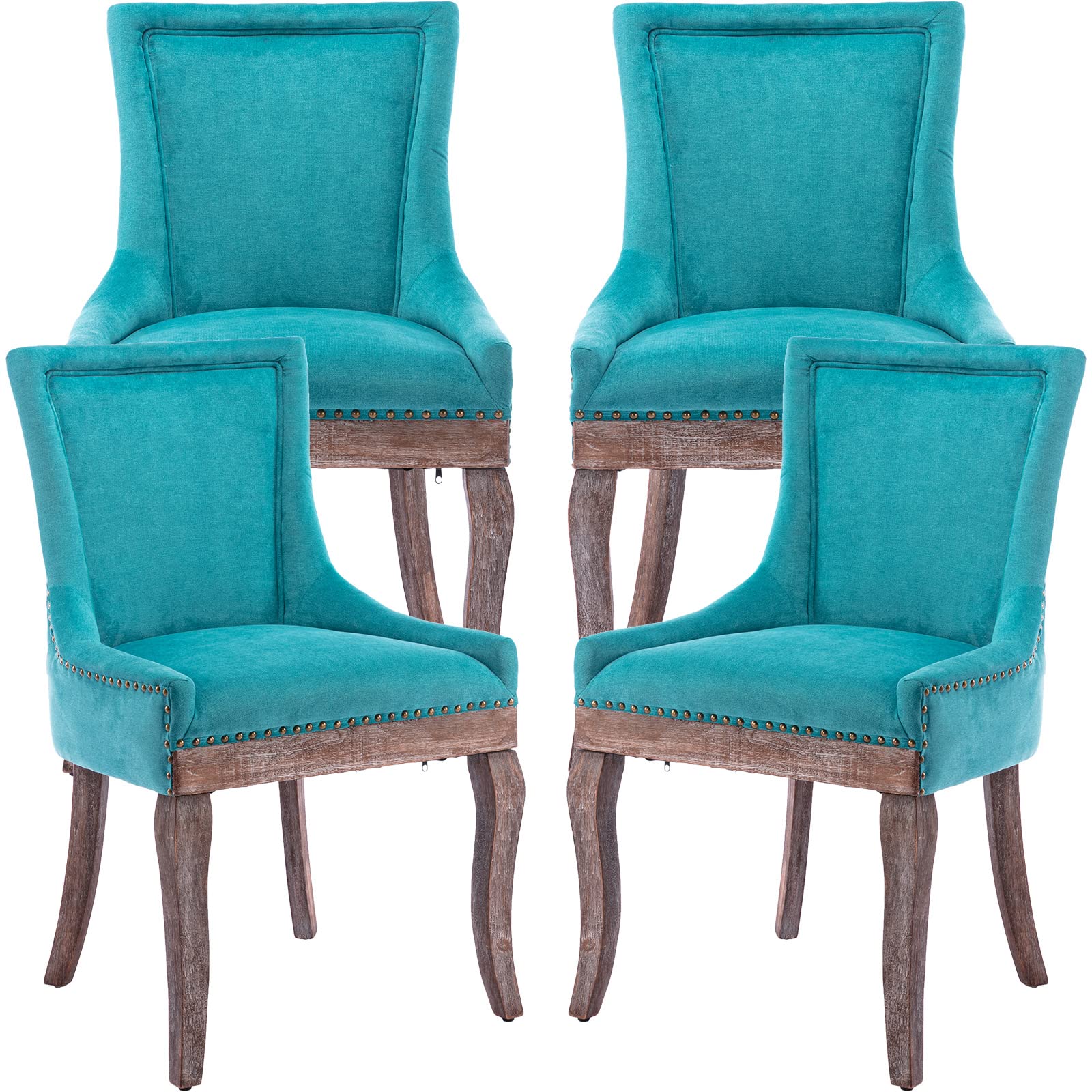 Amazon.com - ODUSE-DAILY Teal Dining Chairs Set of 4, Kitchen & Dining ...
