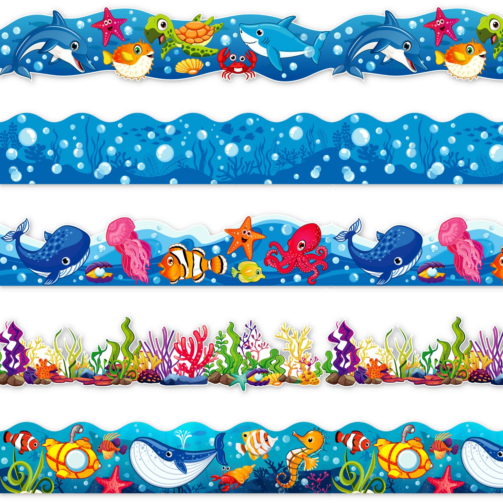 Buy Whaline 69Ft Ocean Bulletin Board Borders Under The Sea Decoration
