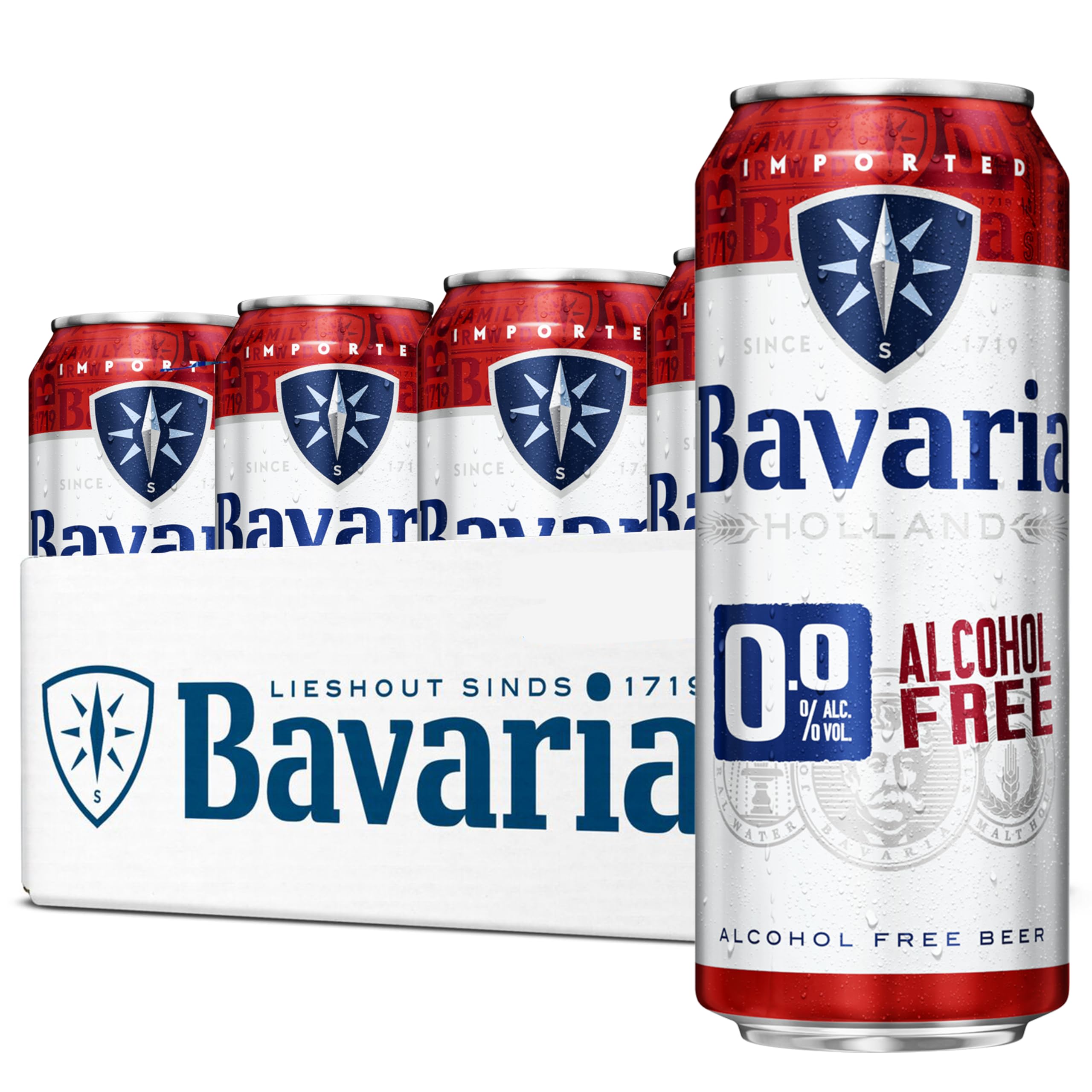 Bavaria 0.0% Original Alcohol Free Beer (12 x 500ml Cans) - Alcohol Free Pilsner Lager, Crisp & Refreshing Non Alcoholic Beer with Malty Taste