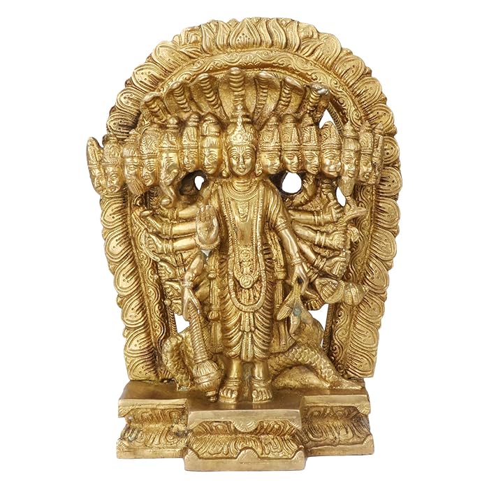Buy Kartique Virat Roop of Lord Vishnu in Brass Idol Large Vishnu Krishna Idol Virat Roop Hindu