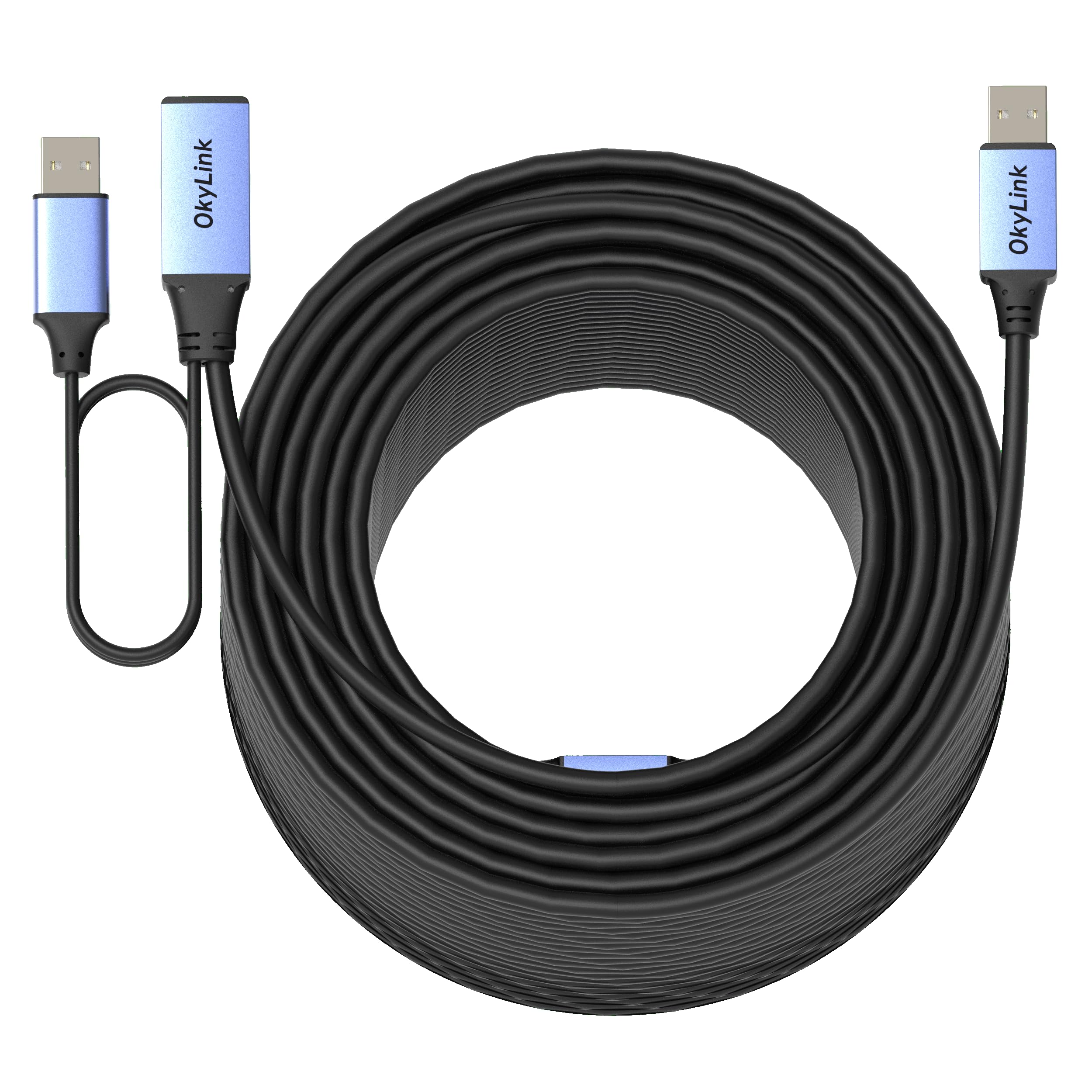 OkyLink Cavo di prolunga attivo USB 2.0 da A maschio a femmina A, 480 Mbps, per stampante, mouse, tastiera, scanner, fotocamera, 50 m
