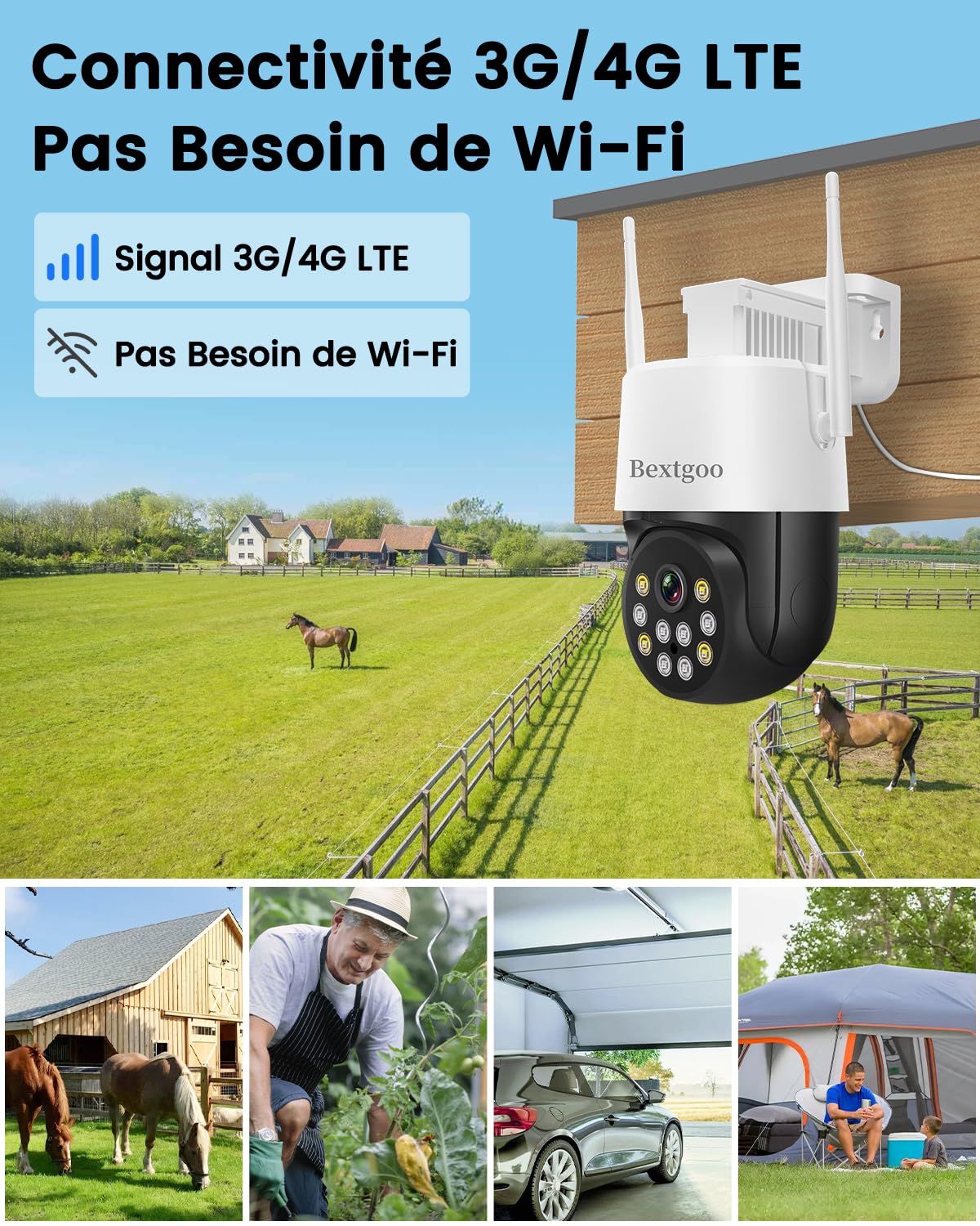 Bextgoo Camera de Surveillance sans Internet, 4MP 24/7 Camera sans WiFi
