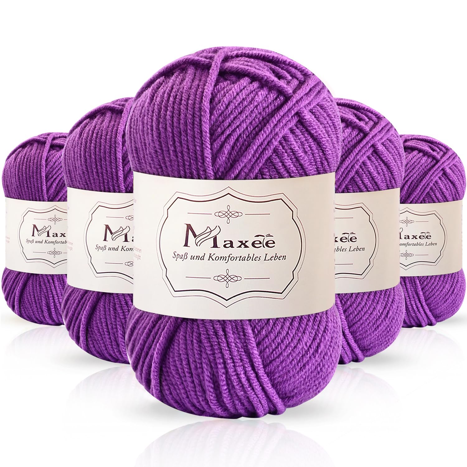 Maxee Handstrickgarn Multicolor, Acryl Garn zum Stricken, Weicher Wolle zum Häkeln und Kunsthandwerk, Hand Knitting Garn zum Häkeln, Schals für Strickanfänger, Erfahrene Stricker