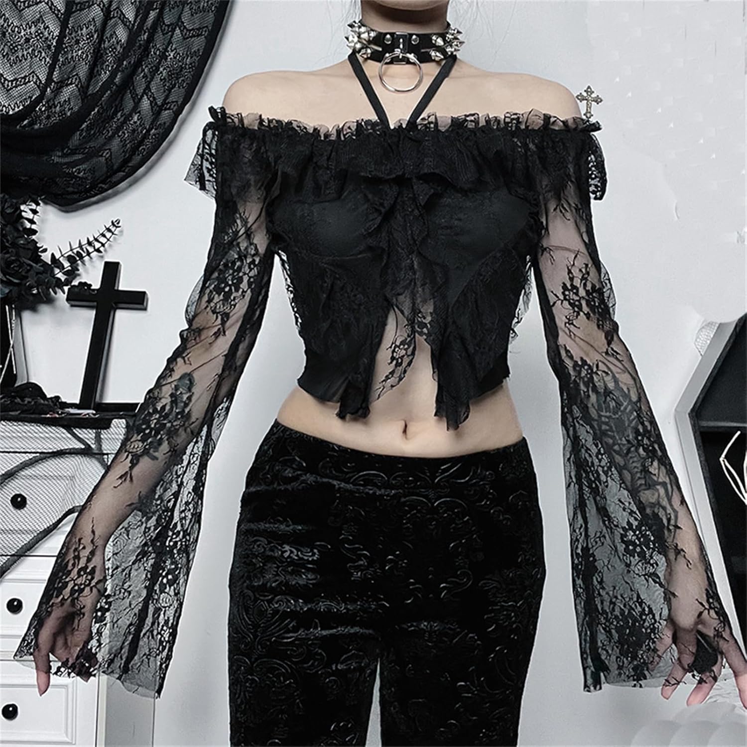 Goth T Shirt Y2K Rave Streetwear Party Gothic Tee Shirts for Women - Image 2