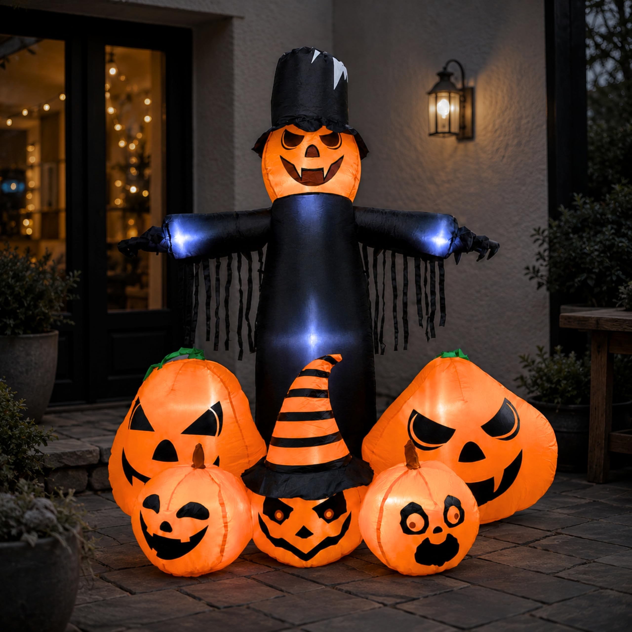 6ft Halloween Inflatables Outdoor Pumpkin Family Decoration with LED Lights — image 1